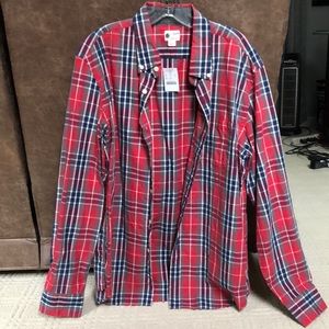 J. Crew Red and Blue Tartan Checkered Button Down